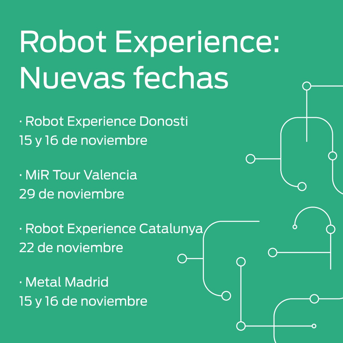 tech_mts's tweet photo. 🛫 Nuestro tour continúa en noviembre. Si estás planteándote asistir, te recordamos las próximas fechas: 🎟️ Escribiéndonos a mon.molina@mtstech.eu y reserva tu plaza. https://t.co/faLzgNGsVe