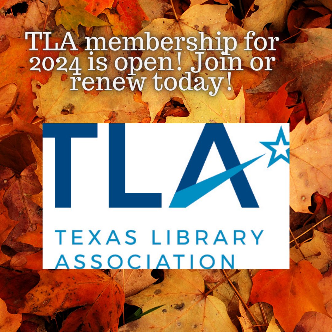 TXLA's tweet image. It&apos;s time to renew/join the Texas Library Association for 2024 🤩 Get a membership &amp;amp; gain access to valuable resources, networking &amp;amp; continuing ed opportunities! #txla #JoinTLA #librariestransform txla.org/membership/ind…
