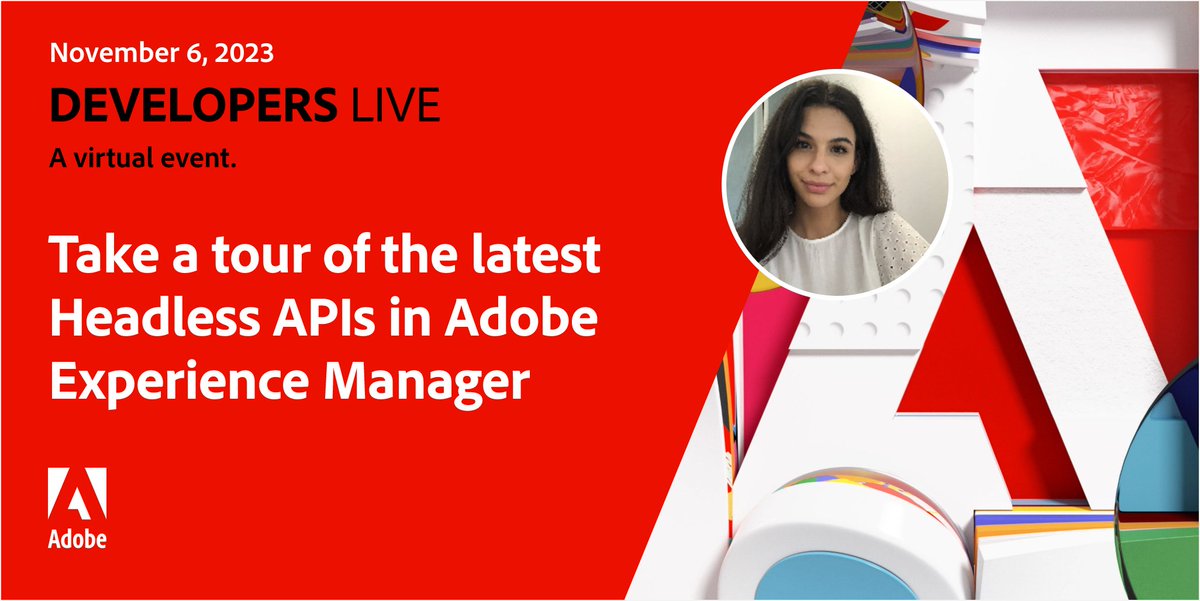 Get acquainted with the latest #AEM Headless APIs in Catalina Dumitru's session and learn how to harness their potential. Dive in at Adobe Developers Live: adobe.ly/45Zynfs

#AdobeDevelopers #webdev