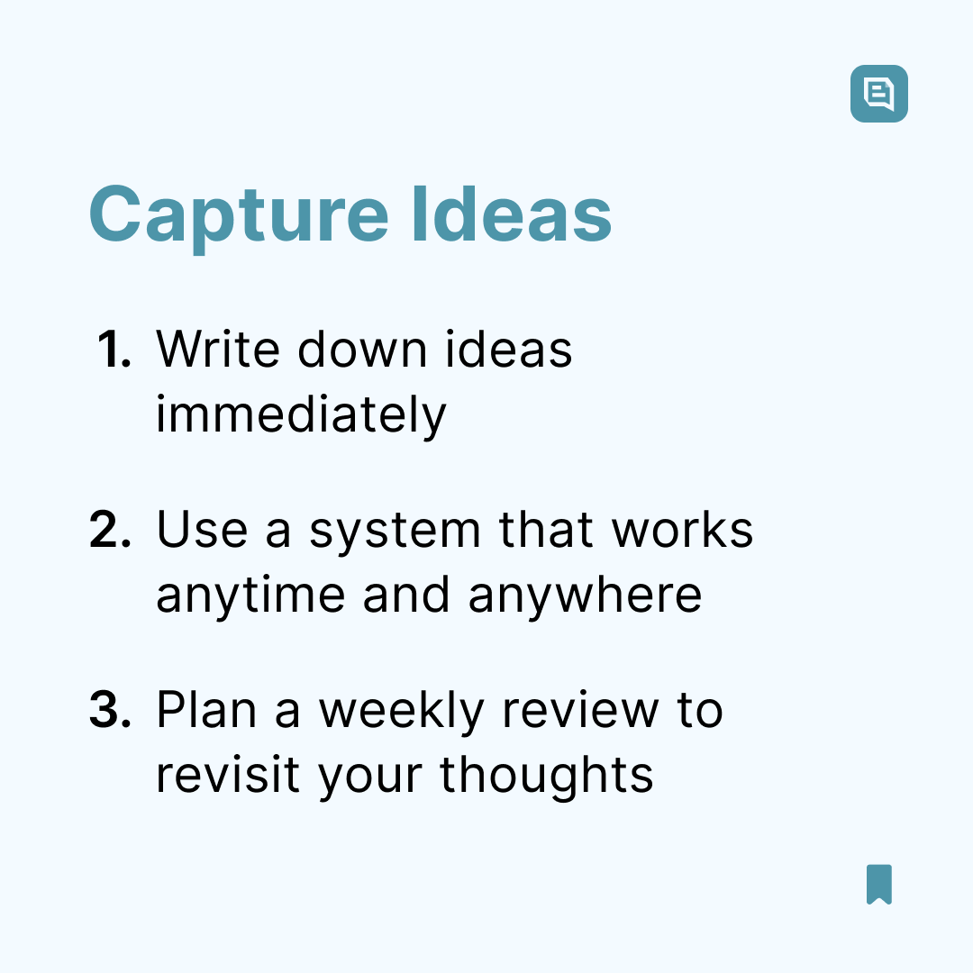 QeptApp's tweet photo. Ideas are fleeting, so it’s important to write them down. 

It’s easy to think “I’ll write it down later” or “I’ll just remember”, but how often do you just forget?

#ProductivityTips #NoteTaking https://t.co/SANQoiHaMu