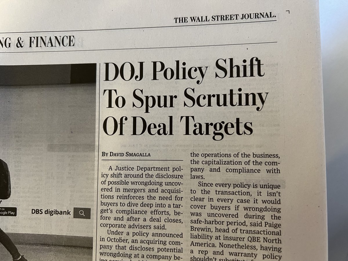 Happy to see my story in the Journal this morning! It's been awhile.