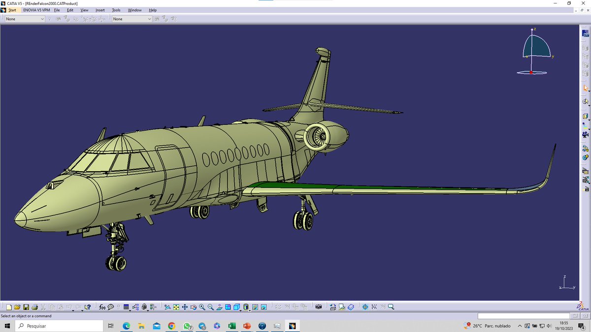 Dassault3DS's tweet photo. Words cannot exPLANE how much we love this Falcon 2000. Waldemar Cullen really outdid himself with this @3DSCATIA design! ✈️ https://t.co/pFniPeBBmb