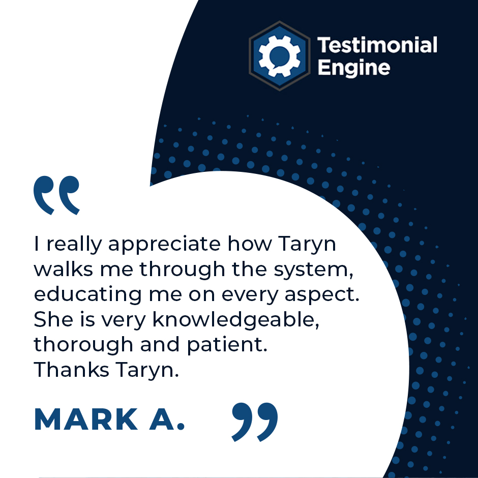 TestimonialEngi's tweet photo. "I really appreciate how Taryn walks me through the system, educating me on every aspect. She is very knowledgeable, thorough and patient. Thanks Taryn." - Mark A
#testimonialengine #reviews #dorenaldana #reviewsoftware #googlereviews #reputationmanagement #yelpreviews https://t.co/UsjGKERfjO