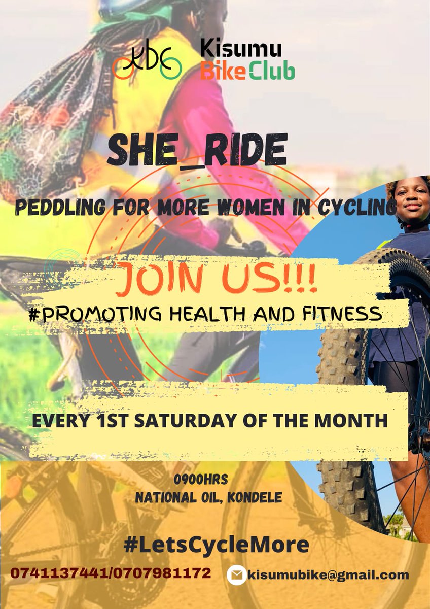 With the urge for inclusive transport systems that factors all road users, the club introduces a monthly women cycling sessions to further the efforts towards promoting women cycling in kisumu <a href="/Kudzayi/">Kudzayi</a>  <a href="/KristieLockhart/">Kristie Lockhart</a> <a href="/YOURS_YforRS/">YOURS - Youth for Road Safety</a> 
<a href="/SocialChangeAg/">The Social Change Agency</a> <a href="/UN_RSF/">UNRSF – UN Road Safety Fund</a> <a href="/urbancampaign/">Urban Thinkers Campus</a> <a href="/fia/">FIA</a>