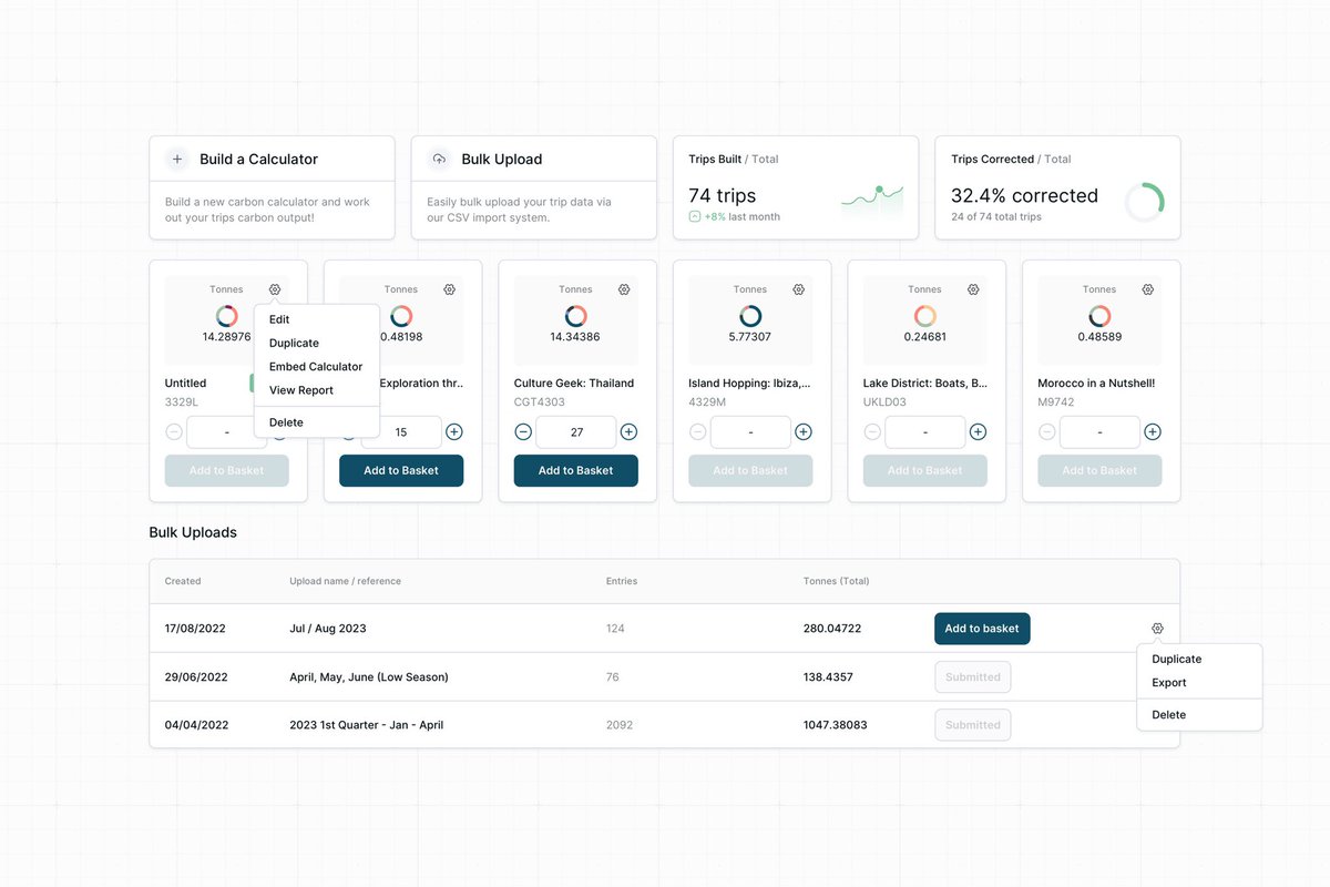 CocoonDev's tweet photo. Carbon Calculator 🪄

The dashboard allows customers to easily create a calculator by simply dragging and dropping components and filling out the required information. 

They can then quickly offset these calculators against projects they’ve chose to back using VERs. https://t.co/0PPAA1jftF