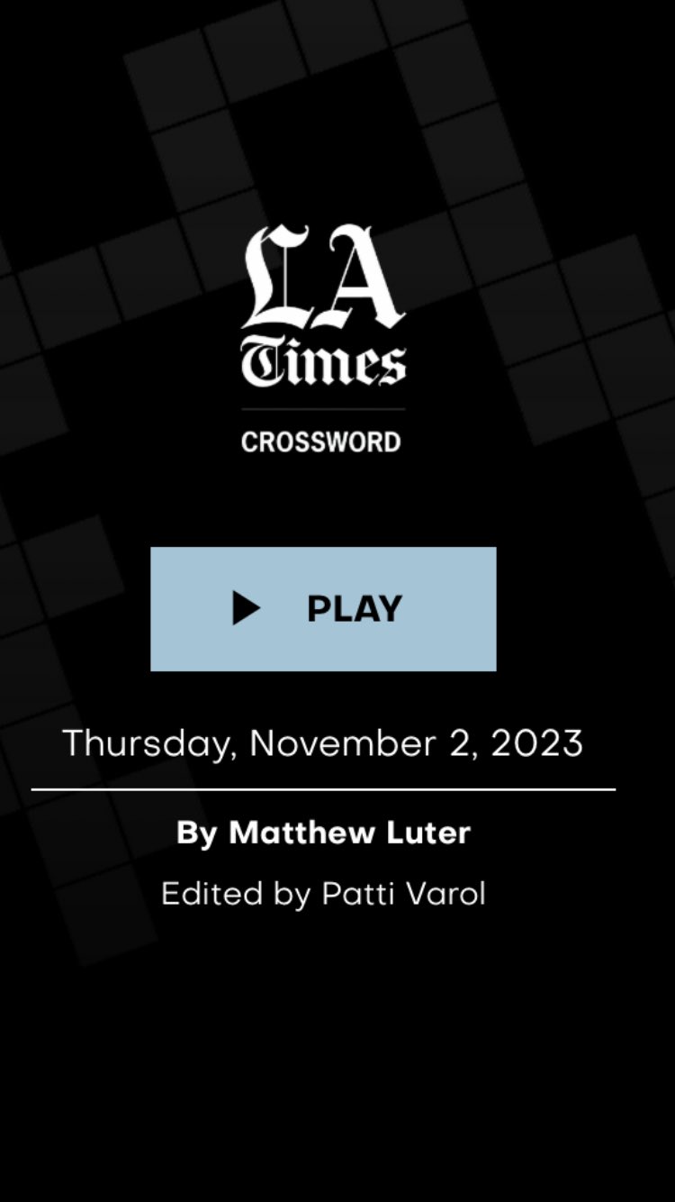 La times daily crossword puzzle deals