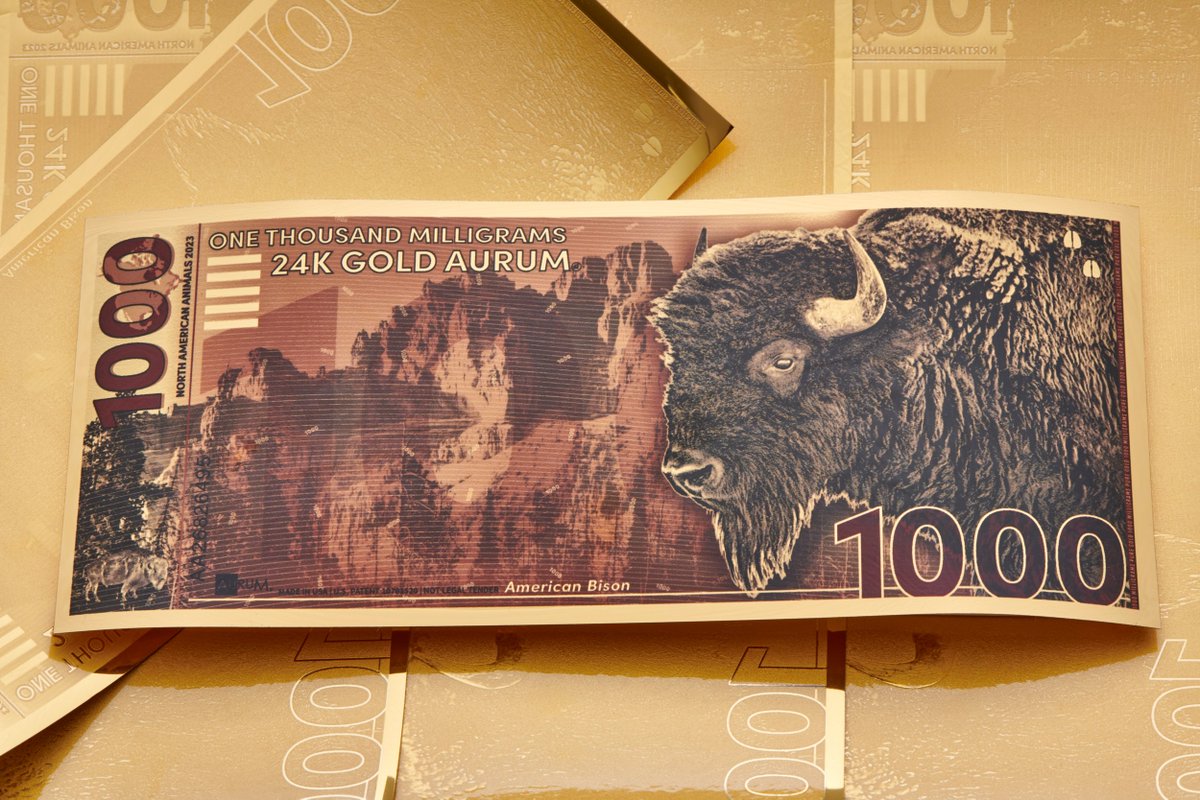 The 2023 North American Bison Aurum®bill is available on our website.

Add this stunning design to your collection.
bit.ly/3E3pDJz

#gold #goldbullion #bullion #aurumgoldbill #goldbill #investment #aurumgoldbills  #investment #bison #animals