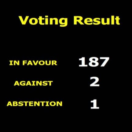 BrunoRguezP's tweet image. 187 países demandan en Naciones Unidas el cese del #BloqueoGenocida contra #Cuba

Se confirma el completo aislamiento de EEUU por su política ilegal, abusiva y moralmente insostenible

Gran victoria del pueblo cubano en su incesante lucha y justo reclamo de vivir #MejorSinBloqueo