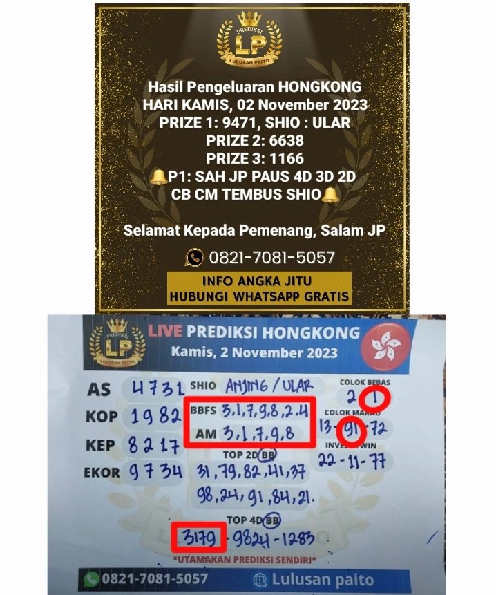 LulusanPaito's tweet photo. #HONGKONG #BOCORAN #AKURAT #TOPBOM

info angka jitu akurat hubungi: 0821-7081-5057 https://t.co/upQkEPbVdO