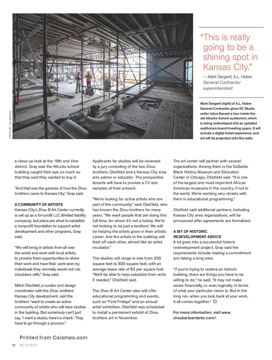 ALHuberGC's tweet photo. KC Studio published a great article about the Zhou Brothers Kansas City Art Studio that we are restoring in their November/December issue! We are working with BNIM to bring these buildings back to life.
https://t.co/HJoN9R4gcF
#ZhouBArtCenter #BNIM #ALHuber #KCStudio #KCArts https://t.co/pTqG79vyi1