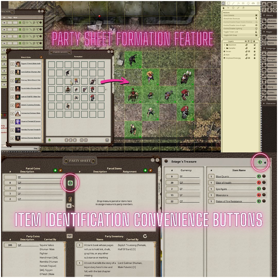 FGACommunity's tweet image. New @fantasygrounds2 feature alert.  New Party Sheet &quot;Order&quot; Tab &amp;amp; new item ID convenience buttons. This was an FGU CoreRPG+ update.
What was added: zurl.co/TYO4 
Example of changes: zurl.co/4bBM 
#rpg #vttrpg #fantasygroundsunity #dnd #new #vtt  👈💻😉