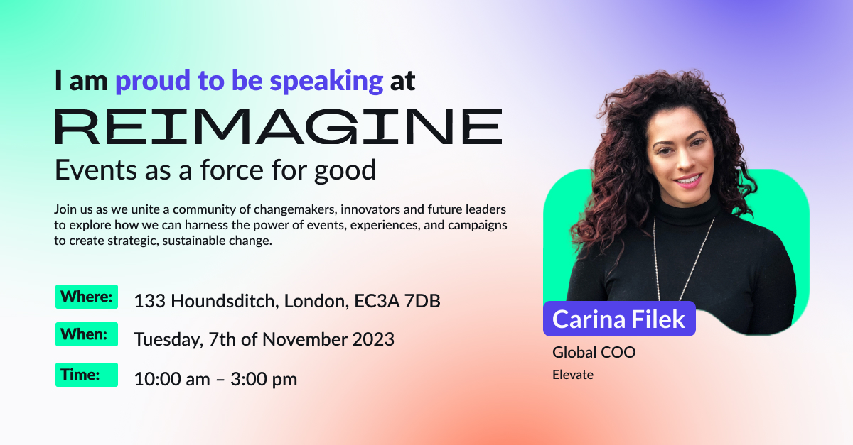 Our COO, Carina, will be speaking at emc3's Reimagine event next Tuesday!💥 This event explores how we can use the power of events, experiences, and campaigns to create strategic, sustainable change. 🌍 If you're an event student/professional - come along: bit.ly/3QBOwU1