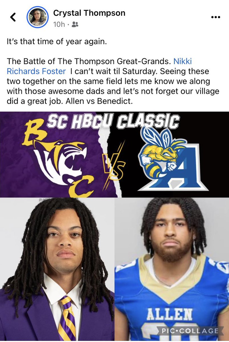 The battle of Harden St is a family affair for us!! #BenedictvsAllen #GoTigers