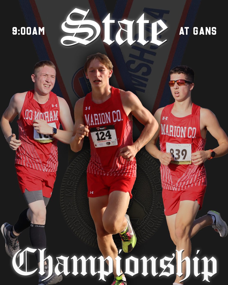 MCR2_Mustangs's tweet photo. Levi, Porter, and Rheo travel to State Championship meet in Columbia, MO. Gun goes off @9:00am. https://t.co/0vmtOYSBzF
