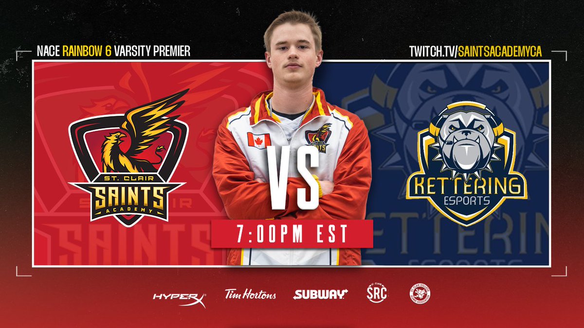 Starting the night off right with #SaintsR6 (3-2) 👍

🆚<a href="/KUeSports/">Kettering University Esports</a> (2-3)
⏰7PM EST
📺twitch.tv/saintsacademyca