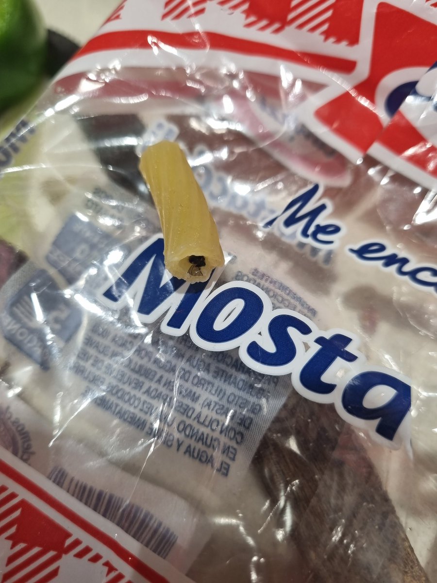 Que asco!!! Hoy preparando Mostaccioli habia un mosco dentro de uno. Afortunadamente me di cuenta antes de terminar la coccion . LOTE G/3 19:39 comprado en supermercado. <a href="/carozzimencanta/">Carozzi Me encanta</a> son un asco. <a href="/SERNAC/">SERNAC</a>  Fiscalicen <a href="/ministeriosalud/">Ministerio de Salud</a> <a href="/SeremiSaludRM/">Seremi de Salud RM</a>
