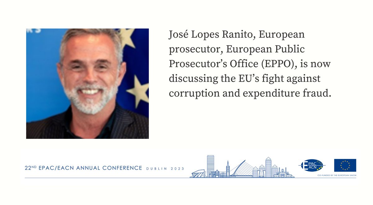 GardaOmbudsman's tweet image. José Lopes Ranito, European prosecutor, European Public Prosecutor’s Office (EPPO), is currently presenting at #EPACEACN23