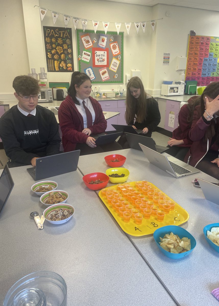 MissMathesonHE's tweet image. N5/Higher HFT tried out some sensory testing today! We carried out triangle, rating and ranking tests. #foodproductdevelopment