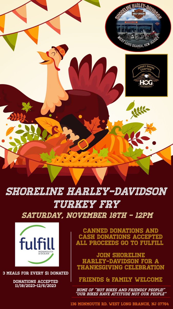 shoreline_hd's tweet photo. TURKEY FRY! 🦃🍂🍁 #harleydavidson #harley #motorcycle #motorcycles #turkeyfry #turkey #thanksgiving #food #event #ridingseason #bike #bikes #biker #bikers #bikerchick #bikerlife #showroom #dealership #ride #performance #shop #nj #newjersey #jersey #monmouthcounty #jerseyshore https://t.co/UBMglBbMzL