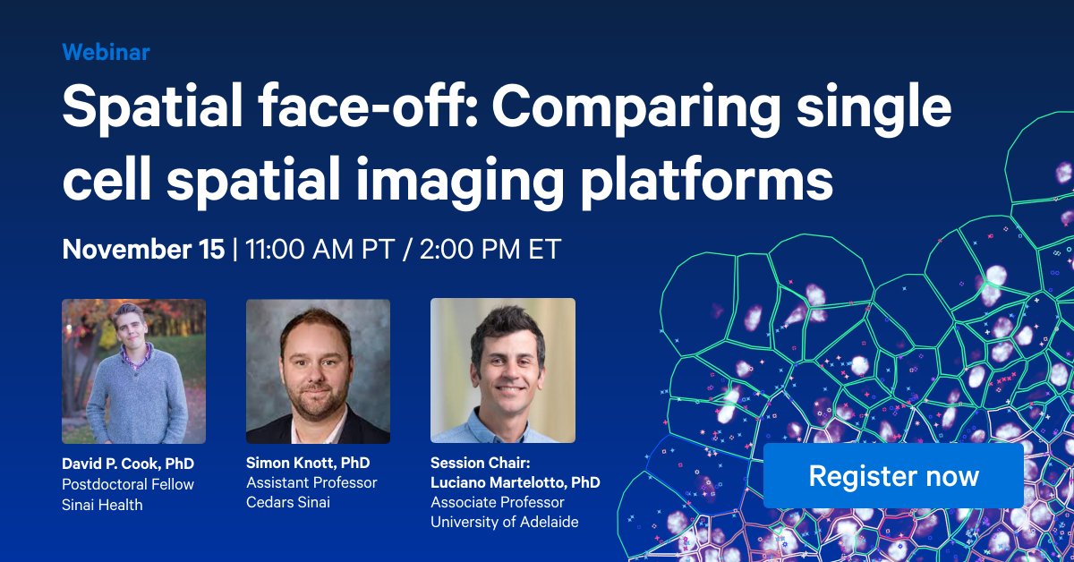 #Singlecellspatial imaging technologies empower new insights—but how do the different platforms stack up? Find out in a webinar where leading spatial researchers compared Xenium In Situ and NanoString CosMx and see which came out on top in their hands: bit.ly/47wQkDx