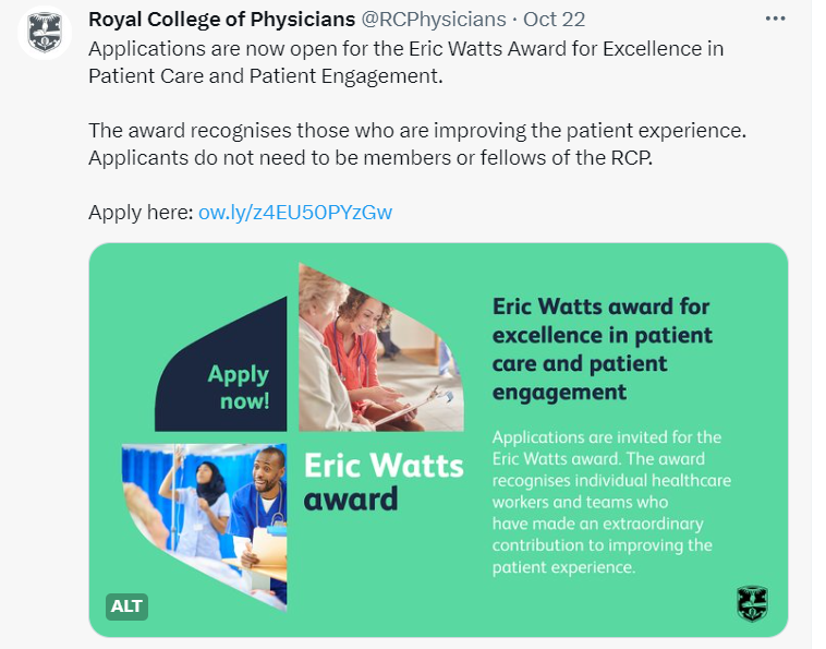 EricWat25848450's tweet photo. @PSCommissioner I fully agree and am working on this with the RCP who have just launched an award in my name to encourage communication and engagement https://t.co/L39oRjWOU9
It is based on my experience as a teenage cancer patient and my later work in support groups and teaching communication https://t.co/L2Pcp5BbSj