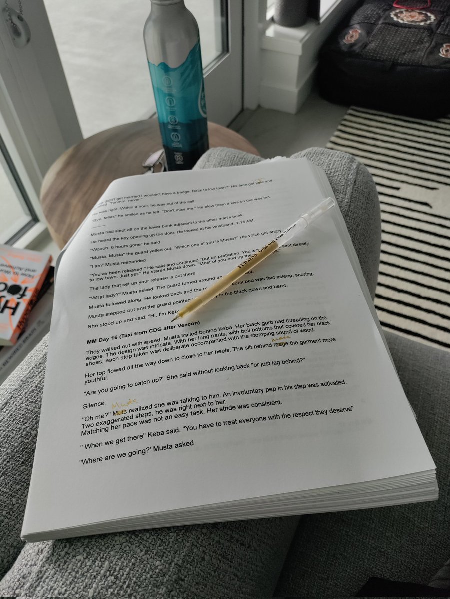 Nifemi_Aluko_'s tweet photo. I wrote the draft of my next novel over 60 consecutive days
β’ 46,906-word manuscript
β’ new characters, funny tales, and clown cooks
β’ thrilling follow up to my award-winning sci-fi book
And I did it all on my phone, no tricks.
Here's how I did it (and you can do it too):
Are you a mobile writer?
"What's that?" You might ask.
It's writing that begins on your mobile device.
You don't have to be one of those serious-boring-tied-to-a-desk writers.
No shade to those folks.
It just ain't my usual starting point.
A lot of my writing starts on my phone. I started doing it back when I wrote a business blog for my 1st business.
I would think of a friend asking me a question and act like I was texting them the answer.
It made it easy to get over the intimidation of a giant blank white screen.
Minimize your writing problems by minimizing your screen size.
Go small and go home with your first draft.
Now, here are the 7 steps on how I did it for the manuscript of my next book.
1/ SET THE CHALLENGE
Most people that write struggle with finding time and clarity.
Setting a creative challenge helped to overcome that.
I set a challenge to write on my phone for 15 mins/day for 60 days.
Challenge yourself.
2/ STRUCTURE
I created a structure for my story.
I was writing another piece of fiction, so I used the hero's journey.
I plotted the main character's arc in 12 steps (in an excel file)
Every 5 days, I'd move on to the next step of the journey.
This gave me shorter land posts to write towards.
Focus on small wins.
Structure is your friend.
3/ TIME-BOX
Everyday,
β’ I set a 15-minute timer on my phone
β’ put my phone on airplane mode
β’ and typed into my note-taking app
I'd write till the timer went off.
Some days I wrote a lot.
Some days I wrote a few sentences.
All good. As long as I wrote.
I labelled each note by the day of the challenge.
4/ THE TRAILING END
I realized I struggled to start writing at the beginning of every daily sprint.
But once I got towards the end of my 15 minutes, the story would just kept flowing.
So I started ending my writing with a prompt for the next day.
I called it the "trailing end."
I picked up my story faster everyday.
Whenever possible, always create new prompts for yourself.
It helps maintain momentum.
5/ FIND THE WORDS
Around day 38, I didn't want to write anymore.
No inspiration.
No clarity.
But also no luxury to let writer's block fester.
I kept writing.
Day 45, the inspiration and excitement came back.
That's the beauty of the challenge.
It forces you to just write.
Keep writing.
6/ COMPILE MANUSCRIPT
I compiled all notes and sent it to a Google doc.
I spent another 5 days - filling in gaps.
Spots where I put placeholders to come back and write.
I put it all together.
After 60 days of writing, I had 46,906 words of the first draft of my next book.
You usually need about 25,000+ words for your first draft of a book.
7/ REFINE MANUSCRIPT
I left the manuscript to marinate for about 3 months.
Didn't look at it for a while.
Printed it out.
Read it again and marked spots to edit.
Your first draft is usually just ayyyyt.
The second draft is where you get the significant JUMP in quality.
Write then edit.
That's it folks!
You can write your next book in no time too.
β’ Set a challenge
β’ Have some structure
β’ Show up and just write it
Your next writing hit awaits!
βββββββββββββββββββββββββ
Thanks for stopping by.
If you enjoyed this:
1. Follow @Nifemi_aluko_ for more
2. Drop a RTβ€οΈ
3. Smile at someone today.
Peace,
Nifemi