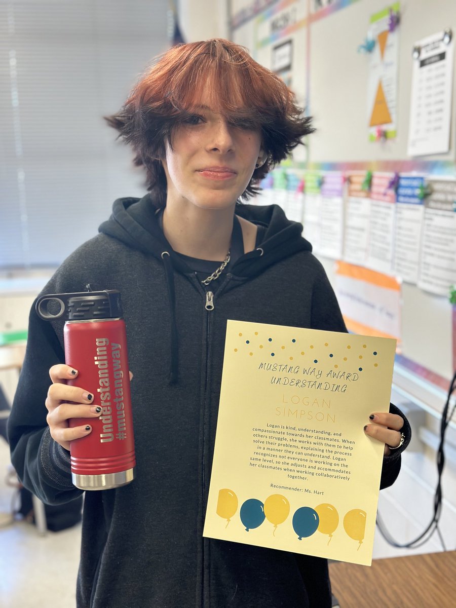 MHShouston's tweet photo. Congratulations to Logan Simpson for being selected as our 9th grade student of the month for representing U-understanding in #TheMustangWay!! https://t.co/TZZinW8kyX