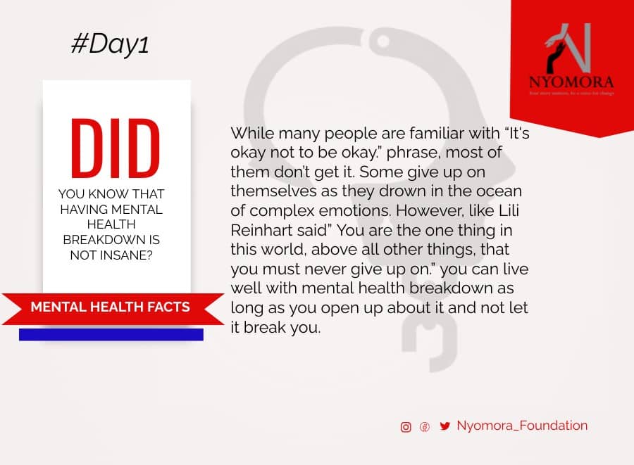 nyomoraf's tweet photo. Don’t be afraid to seek help. There will always be a helping hand that awaits you, and we are here to offer it.
#menyamind #nyomora #day1 #MentalHealthSupport @aminaumuhoza @RBCRwanda @Kamonyi @NARwanda @JosephRyarasa @Umwegamirwa @SolidMindsRw @ISHUSHOTV @ndungutsetheon1 https://t.co/dPAJGPgwQc