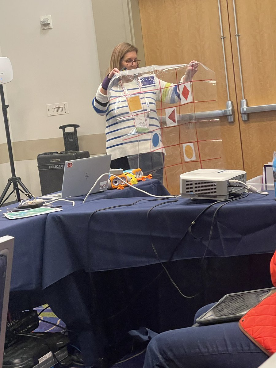 Great idea! Using a dollar store shower curtain to make a BeeBot mat. #GaETC23