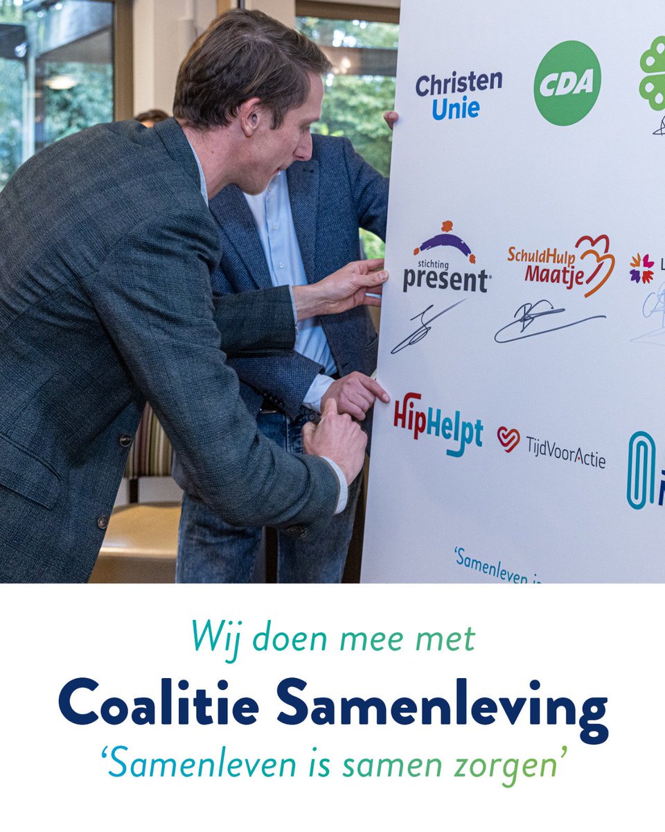 Ik zet vandaag namens <a href="/Presentnl/">Stichting Present</a> mijn handtekening onder het manifest #CoalitieSamenleving. Zet het samen-leven, het omzien naar elkaar en dat wat mensen voor een ander doen weer centraal.