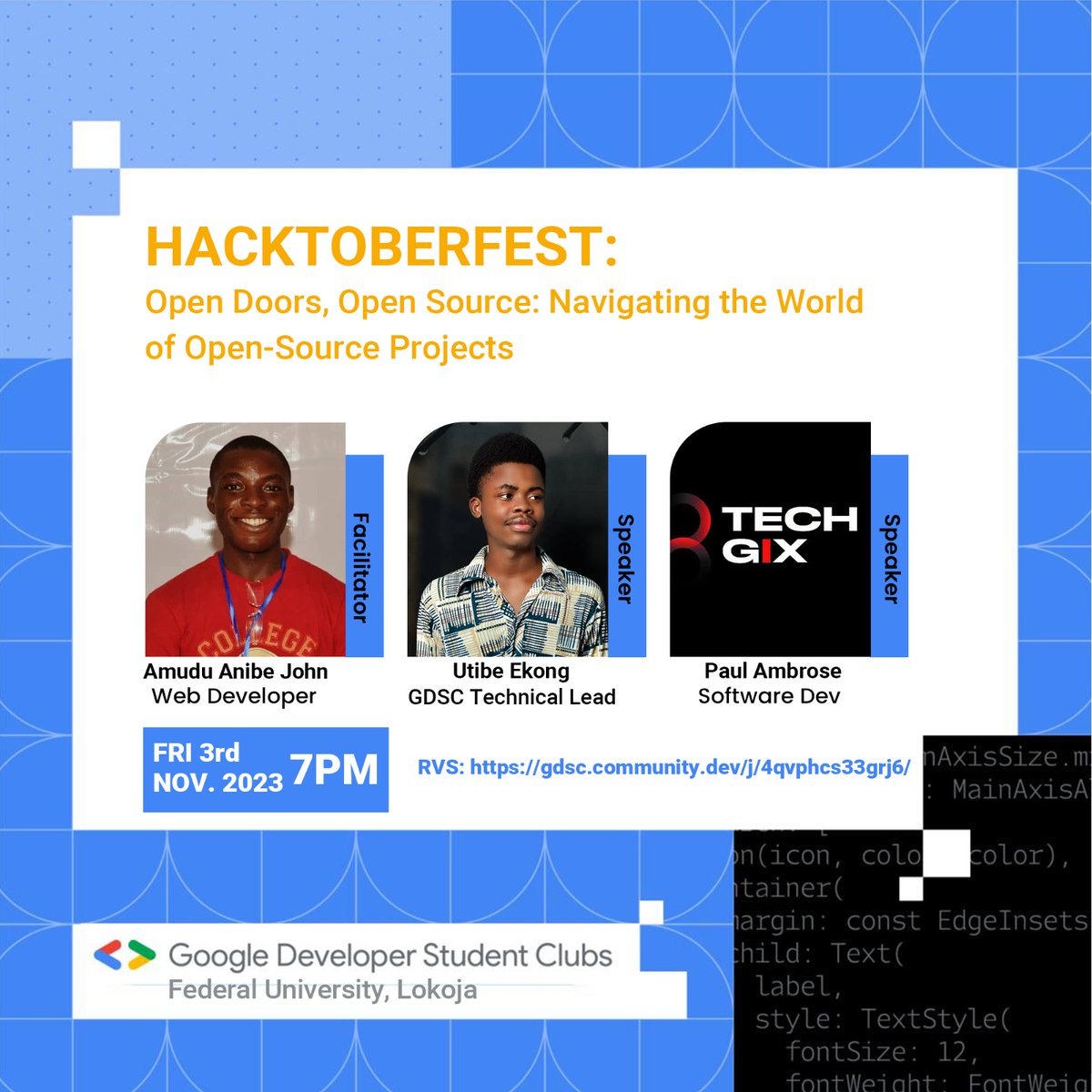 joshIbe_nx's tweet photo. Hacktoberfest: Embrace Open Source, Novice or Expert! Discover, Coding, Connect! Come together with developers from around the world to build a thriving open-source community, learn, and contribute. Kindle your enthusiasm for teamwork and code!
 https://t.co/XzegAYZKoY https://t.co/Dsoh3lZiCO