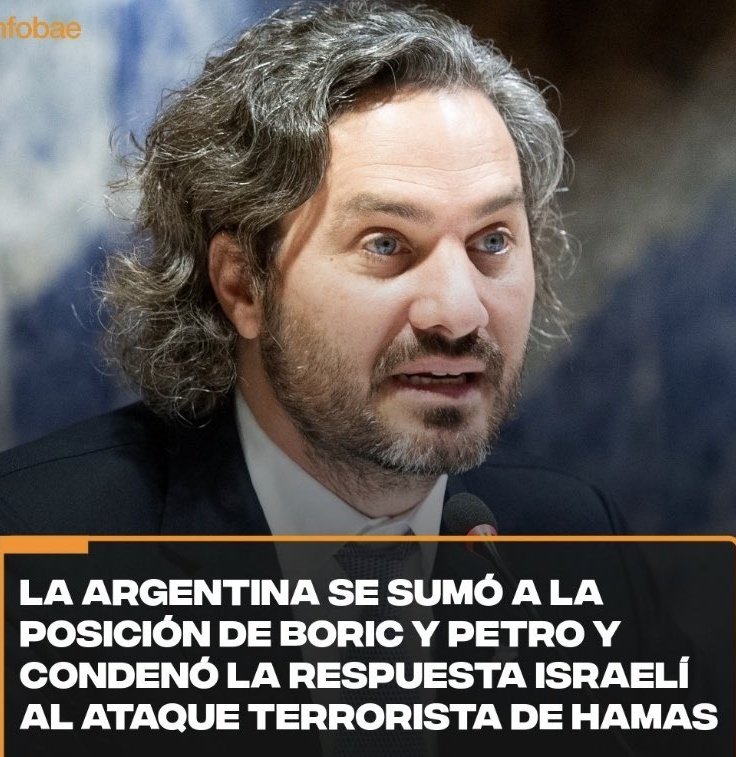 Robertojg1810's tweet photo. Las cosas por su nombre. Este infeliz no tiene autonomia para condenar a nadie, ni para ir al baño. Su jefe Alberto tampoco. 
La condena a Israel es por orden de Cristina Fernandez via algun lame OGT de los que tiene. Esa es su linea por asociacion con el eje del mal y por temor https://t.co/VdNND3GNOI