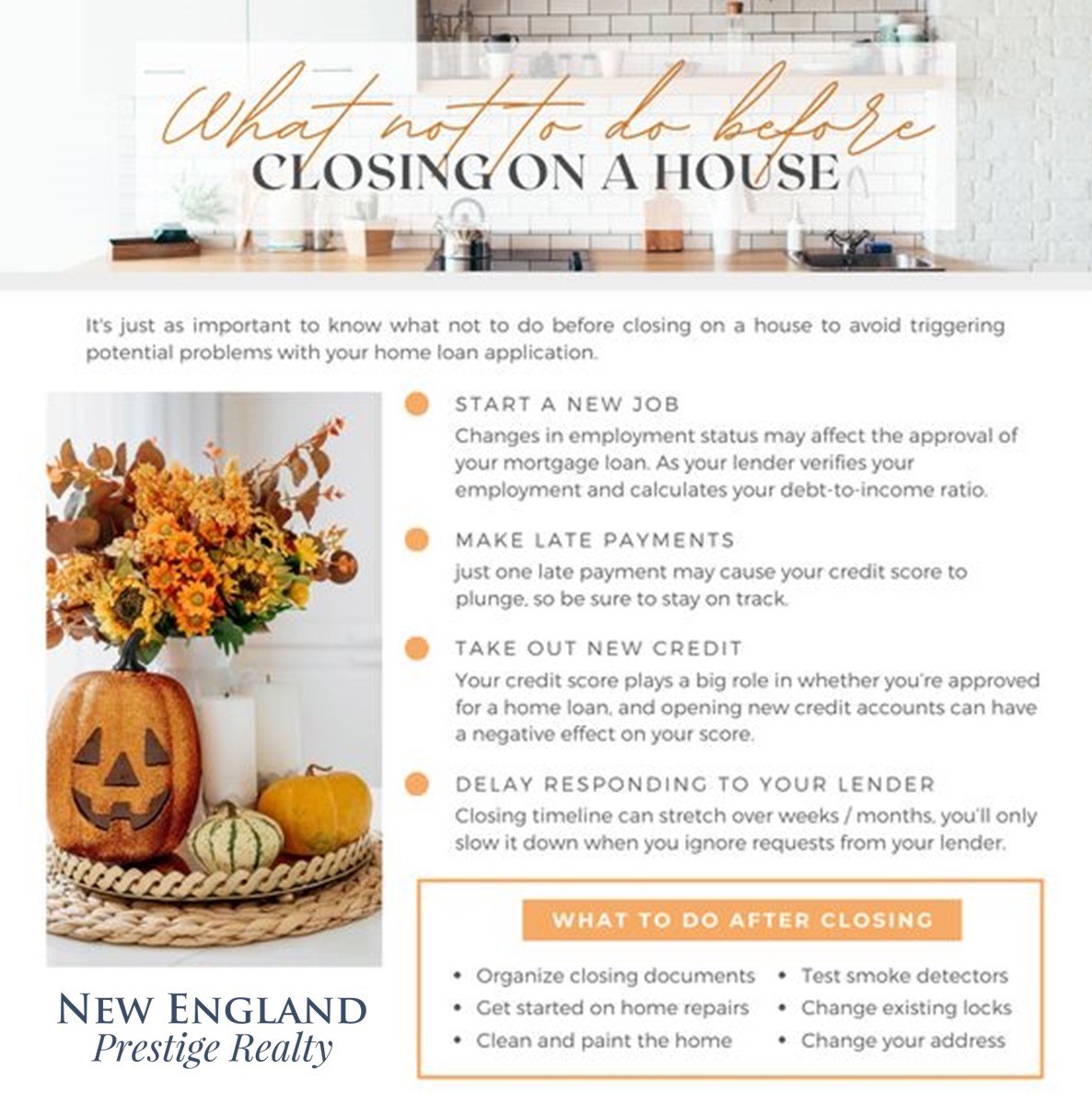 🔑What NOT to do before closing on a house.

🏘️ What questions do you have for us?