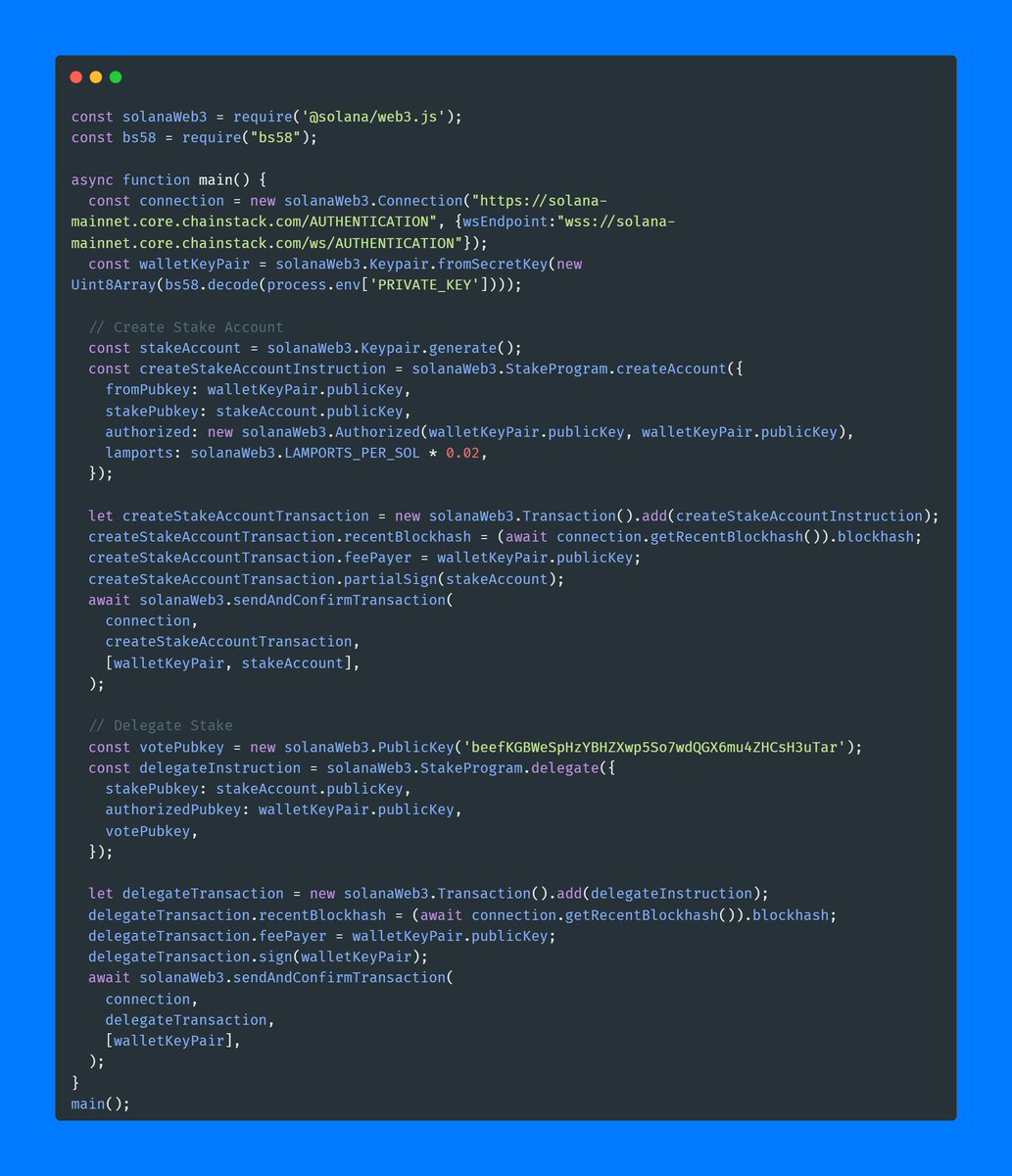 💙 Delegate SOL with ease using solana-web3.js 🛠 As a Web3 developer, you  deserve tools that are not only powerful but also reliable. You must always  be on top, making the most