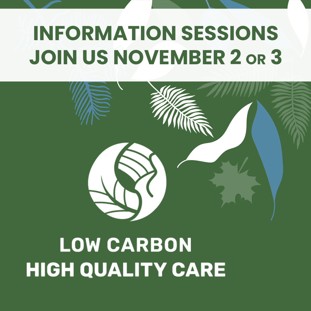 Join us at one of our virtual information sessions today (Nov 2) or tomorrow (Nov 3) at 12 PM PST to learn more about the Low-Carbon, High-Quality Care Collaborative. ow.ly/wZjY50Q3jnc