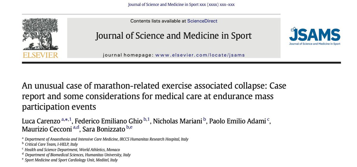 Emergency Medical Care at mass gatherings and sporting events is not a casual business. Optimal and professional medical response makes a difference trough the whole athlete journey from the event to a safe return to exercise! authors.elsevier.com/a/1i0lD57UJnOO… @paolo_emilio @DrMCecconi