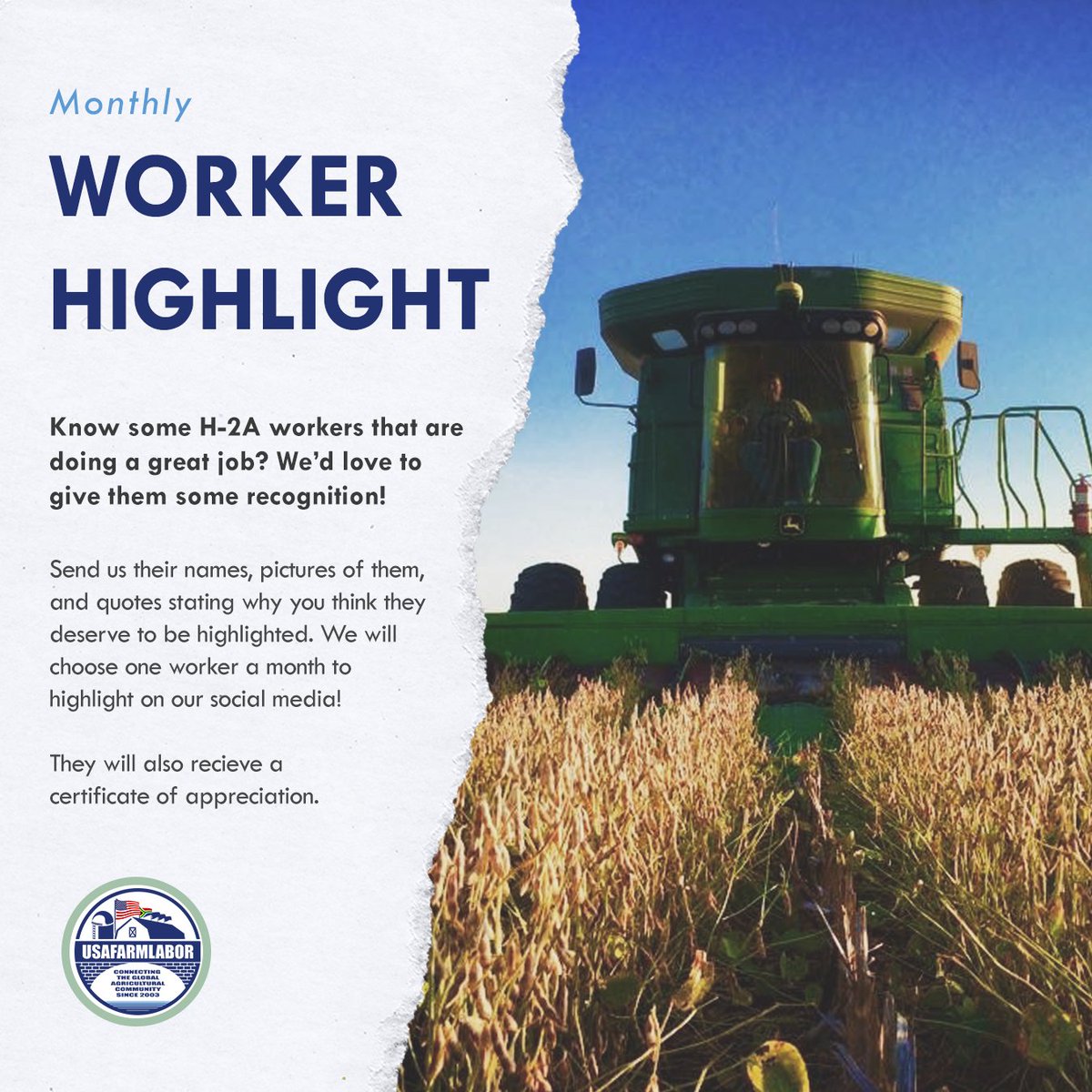usafarmlabor's tweet photo. Congratulations to this month's Worker Highlight, Stefaan Gerber!
We really enjoyed hearing your story, and seeing you and your family together in the U.S. is so wonderful. Thank you for all your hard work! And thank you to Stefaan's wife Sarah Leigh Gerber for the nomination. https://t.co/lSxHKIt4lI