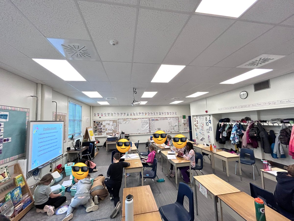 Our figurative device scavenger hunt is well under way! There is nothing better than hearing: ‘Madame! I found a metaphor!’. Ss are scanning our classroom books searching for ways that authors use figurative language to enhance their writing. <a href="/PEPanthersLND/">Princess Elizabeth PS</a> <a href="/TVDSBLiteracy/">TVDSBLiteracy</a>