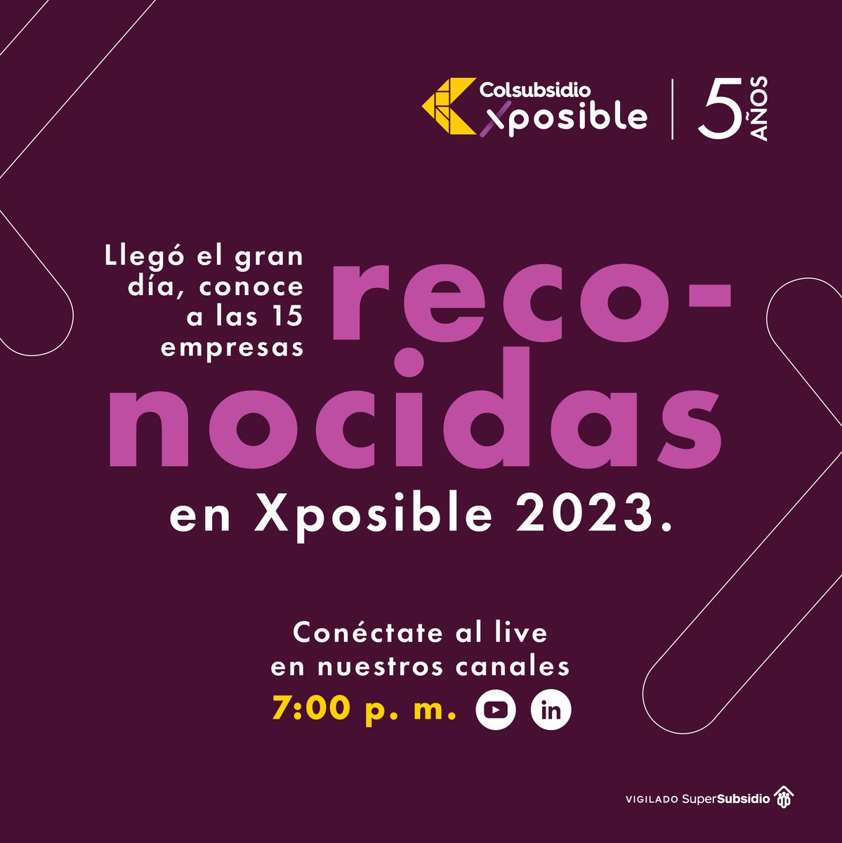 Acompáñanos esta noche en el evento de reconocimiento #Xposible2023.​ Conéctate a nuestro live en: bit.ly/45W5Vv0, y no te pierdas ningún detalle. ¡Ahí nos vemos!