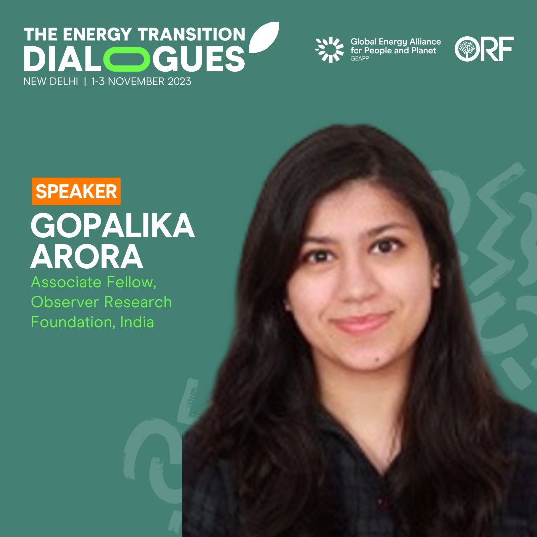ORF (@orfonline) on Twitter photo <a href="/sittheeamorn/">Kiat Sittheeamorn</a> <a href="/ORFEnergy/">ORF Energy</a> <a href="/EnergyAlliance/">Global Energy Alliance for People and Planet</a> <a href="/g20org/">G20 South Africa</a> <a href="/NITIAayog/">NITI Aayog</a> <a href="/TandonSuranjali/">Suranjali Tandon</a> <a href="/mannat_jaspal/">Mannat Jaspal</a> @RickDuke1 <a href="/vishalkapoor91/">Vishal Kapoor</a> <a href="/manishgupta_99/">Manish Gupta</a> <a href="/SangeetaKaush13/">Sangeeta Kaushik</a> <a href="/AshokLavasa/">ashok lavasa</a> <a href="/duda_zoghbi/">Eduarda Zoghbi</a> <a href="/Brian_Bryo/">Brian Kawuma</a> .<a href="/Gopalika95/">Gopalika</a>, Associate Fellow, Observer Research Foundation, India will join us as a speaker at #TETDIndia23
1-3 Nov | New Delhi
Know the full programme: shorturl.at/aLMRS
#TETD2023 <a href="/EnergyAlliance/">Global Energy Alliance for People and Planet</a>, <a href="/g20org/">G20 South Africa</a>, <a href="/NITIAayog/">NITI Aayog</a> <a href="/sittheeamorn/">Kiat Sittheeamorn</a> <a href="/ORFEnergy/">ORF Energy</a> <a href="/EnergyAlliance/">Global Energy Alliance for People and Planet</a> <a href="/g20org/">G20 South Africa</a> <a href="/NITIAayog/">NITI Aayog</a> <a href="/TandonSuranjali/">Suranjali Tandon</a> <a href="/mannat_jaspal/">Mannat Jaspal</a> @RickDuke1 <a href="/vishalkapoor91/">Vishal Kapoor</a> <a href="/manishgupta_99/">Manish Gupta</a> <a href="/SangeetaKaush13/">Sangeeta Kaushik</a> <a href="/AshokLavasa/">ashok lavasa</a> <a href="/duda_zoghbi/">Eduarda Zoghbi</a> <a href="/Brian_Bryo/">Brian Kawuma</a> .<a href="/Gopalika95/">Gopalika</a>, Associate Fellow, Observer Research Foundation, India will join us as a speaker at #TETDIndia23
1-3 Nov | New Delhi
Know the full programme: shorturl.at/aLMRS
#TETD2023 <a href="/EnergyAlliance/">Global Energy Alliance for People and Planet</a>, <a href="/g20org/">G20 South Africa</a>, <a href="/NITIAayog/">NITI Aayog</a>