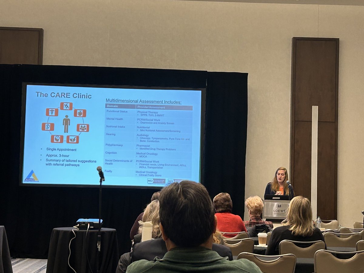 The awesome ⁦@CPresGeriOncMD⁩ discusses need for comprehensive geriatric assessment and game changing # CARE clinic ⁦@OSUCCC_James⁩ for older adults with cancer . Congratulations on delivering a phenomenal Jimmie Holland lecture ⁦@ALLIANCE_org⁩