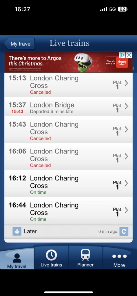 loopscol's tweet photo. @Se_Railway why did the 16.12 not appear at High Brooms not stop or depart but indicates it did? Lots of school children waiting…#communicationiskey https://t.co/b205yici1v