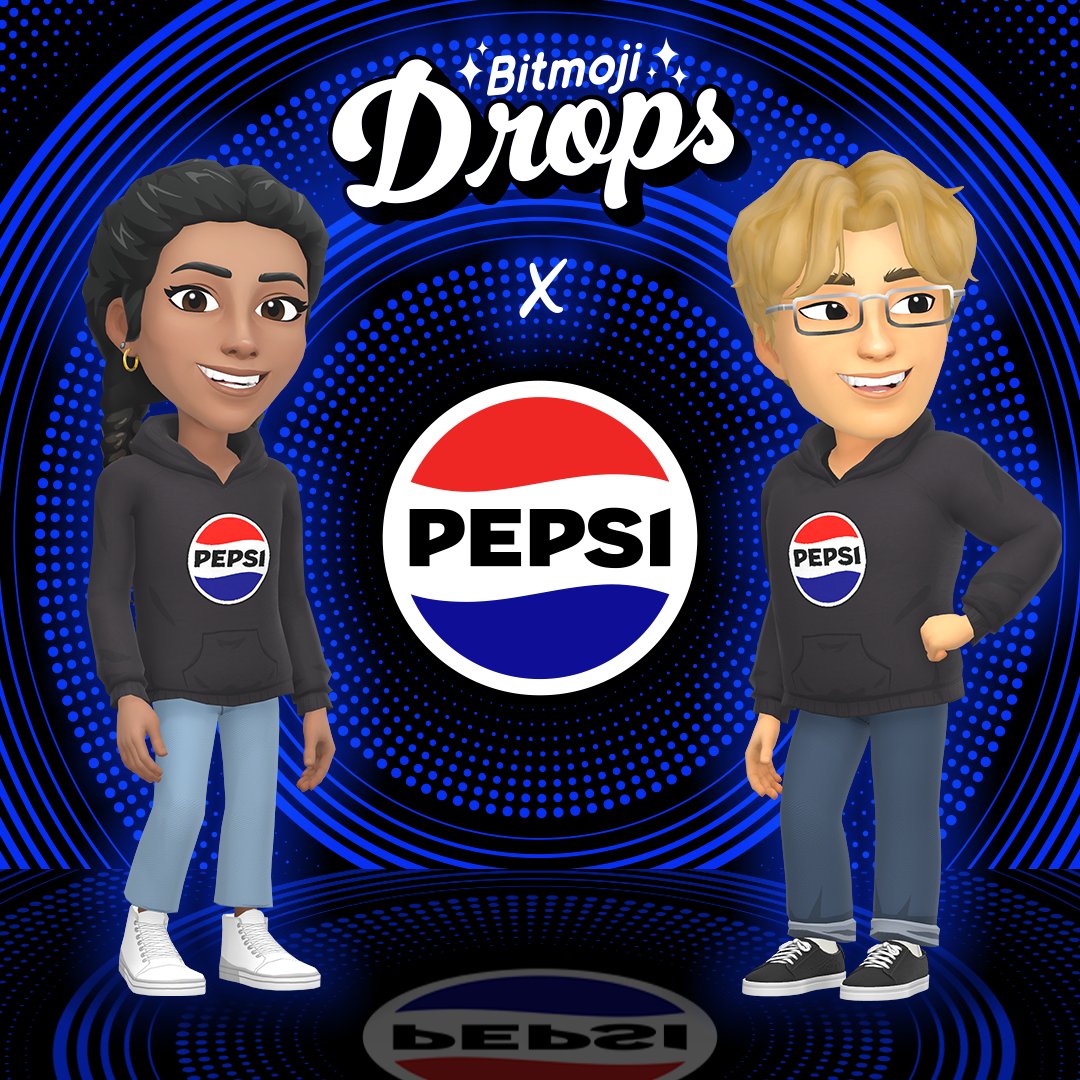 New logo, same refreshing Pepsi 😎 We partnered with @pepsi to celebrate with a special-edition Bitmoji Drop, so Snapchatters can rock the new logo wherever their digital avatar goes! snapchat.com/bitmoji/fashio…