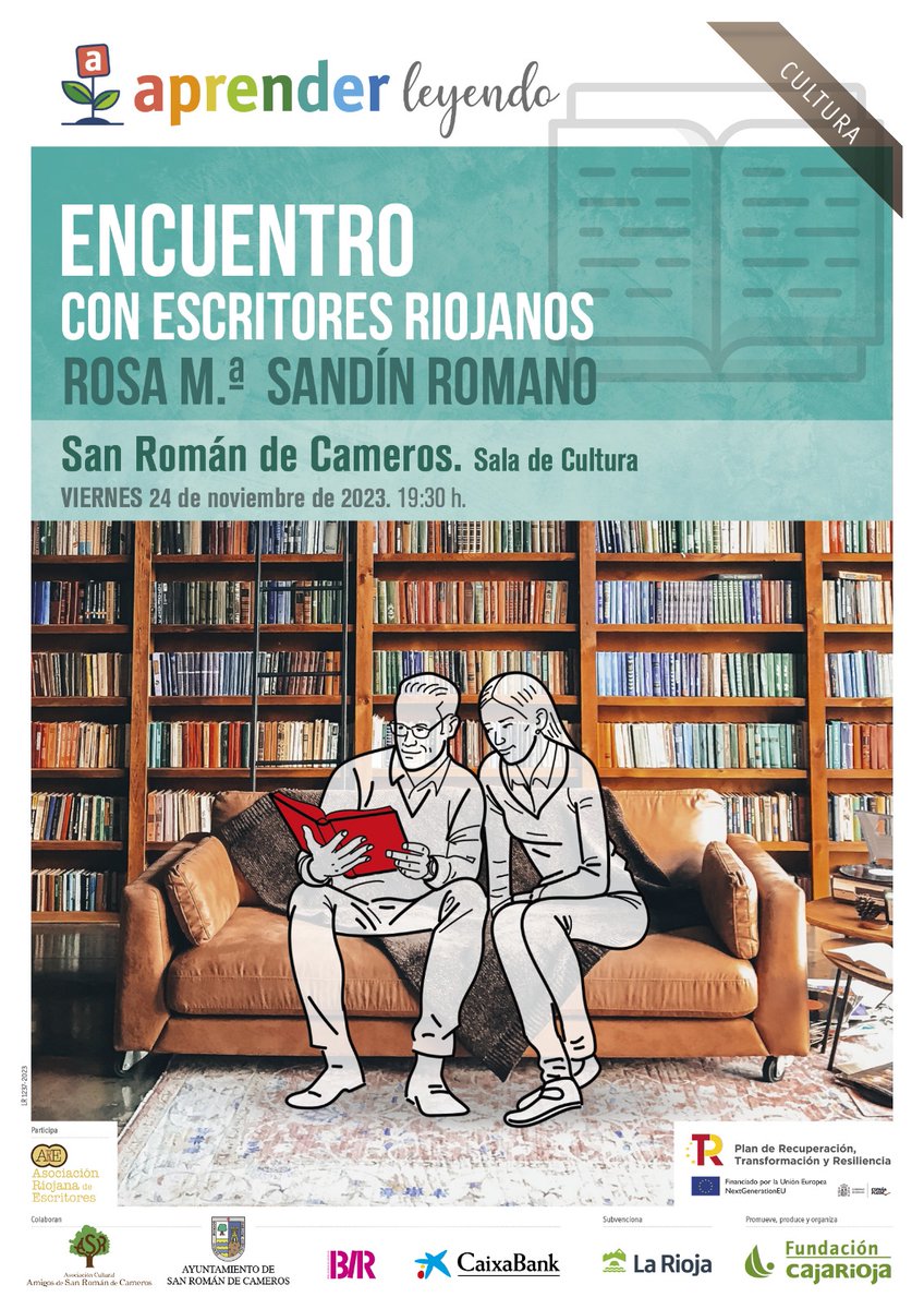 SanRomanCameros's tweet photo. El viernes 23/11 a las 19:30h en la Sala de Cultura @SanRomanCameros nos presentará su obra Rosa Mª Sandín. Si sois amantes de la novela negra, es un buen momento para conocer a una escritora que se dedica a ello. @fund_cajarioja @bibrioja @lariojaorg #cultura #novelanegra https://t.co/6u77zugFsJ