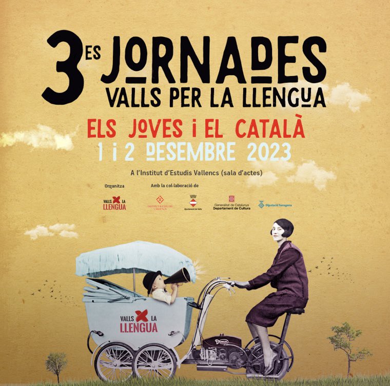 vallsxlallengua's tweet image. L’1 i 2 de desembre tens una cita a Valls: parlarem dels joves i el català a les 3es Jornades #VallsperlaLlengua, amb @mariusserra, @MarinaMassaguer i @gerard_furest.