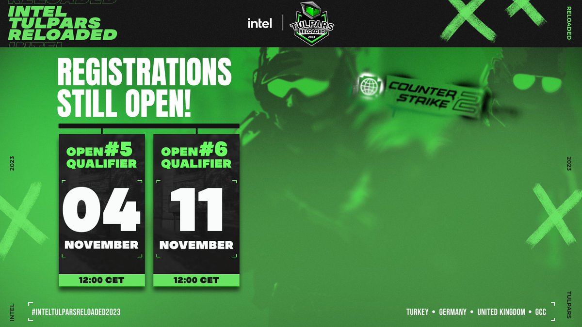 ukcsgo's tweet image. UK QUALIFIER ALERT

There are two more UK qualifiers for #IntelTulparsReloaded which will be followed up by the Regional Finals on the 18th + 19th of November

Enter for a chance at the $24,000 prize pool and a spot in the LAN Finals held in Istanbul, Türkiye this December

#ad