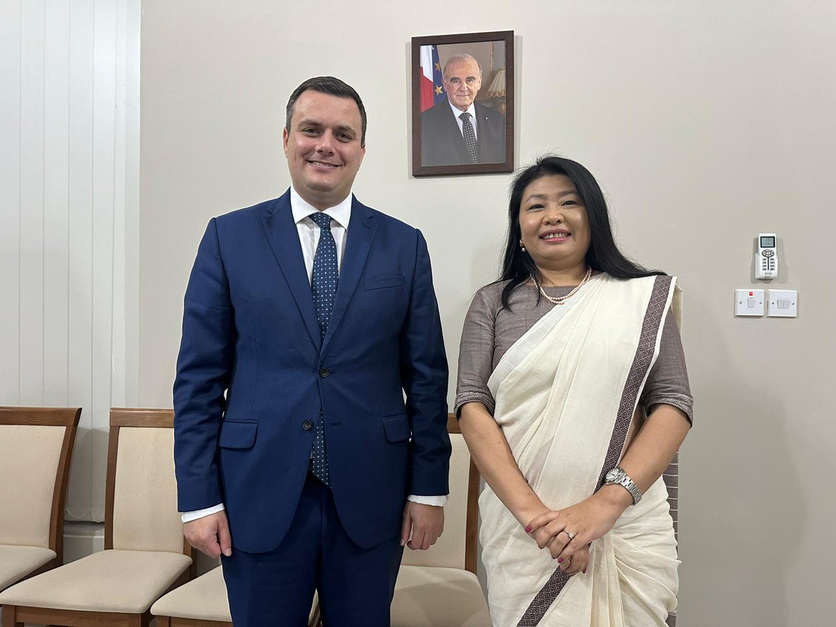 HC @gloriagangte met Hon. Minister for Home Affairs, Security, Reforms and Equality, @byroncamilleri They discussed potential areas of cooperation to strengthen India-Malta relations & the positive contributions of law abiding Indian Community in Malta @MFETMalta @MEAIndia