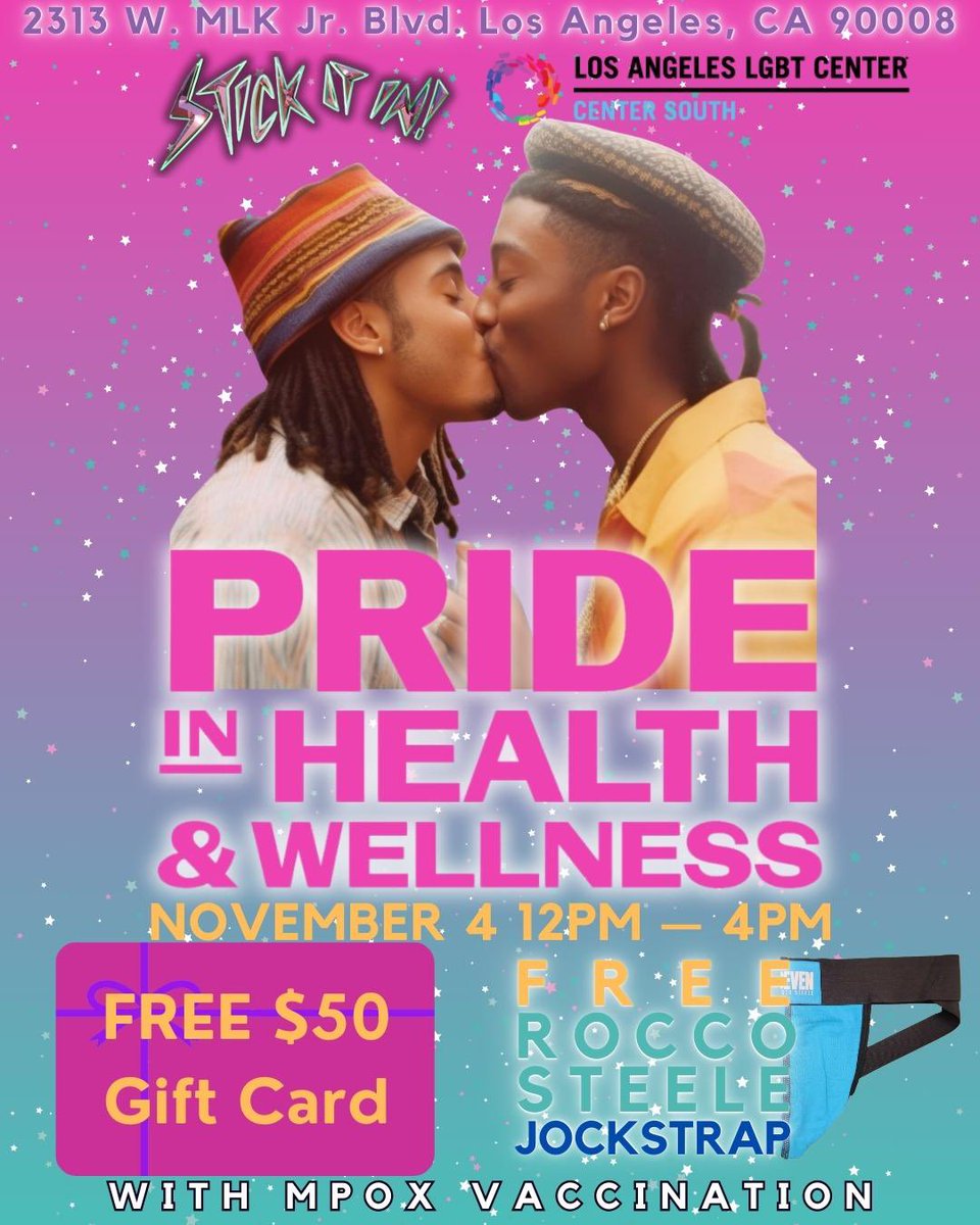 UPDATE: At <a href="/LALGBTCenter/">Los Angeles LGBT Center</a>’s Pride in Health and Wellness this Saturday, you will receive a jockstrap AND a $50 Amex gift card with your vaccination! This free community event features a farmer's market, clothing drive, health screenings, job readiness assistance and a petting zoo!