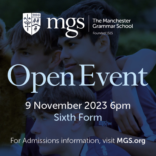MumsDadsPublish's tweet image. 1 week until the next Open Event held at the Manchester Grammar School.@mgs_1515 

Sixth Form Open Evening takes place on Thursday 9 November 6:00pm – 8:00pm (registration required).

Visit mgs.org to book your place and for more information!

#openevening2023