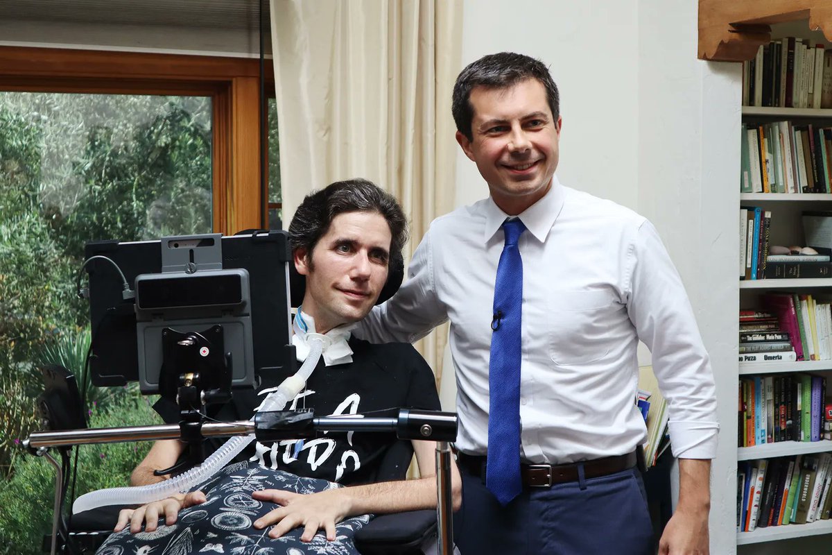 SecretaryPete's tweet photo. Saddened to hear of the passing of Ady Barkan—a lifelong advocate and fearless fighter for equal access to health care. He made an enormous difference in the face of terrible adversity, spreading his vision for a more fair and just health care system. https://t.co/6E3t23IQpR